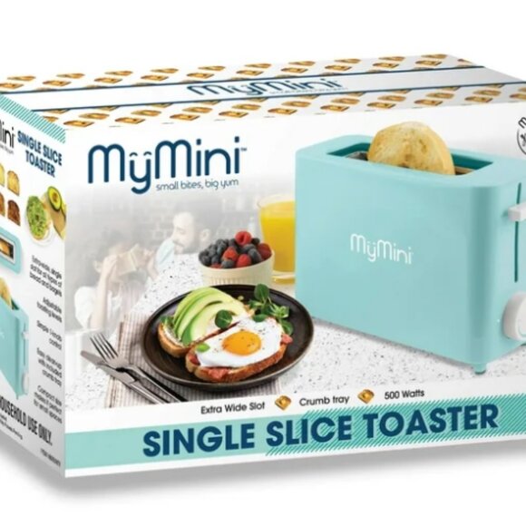 MyMini Single Slice Toaster, Aqua - Picture 1 of 2